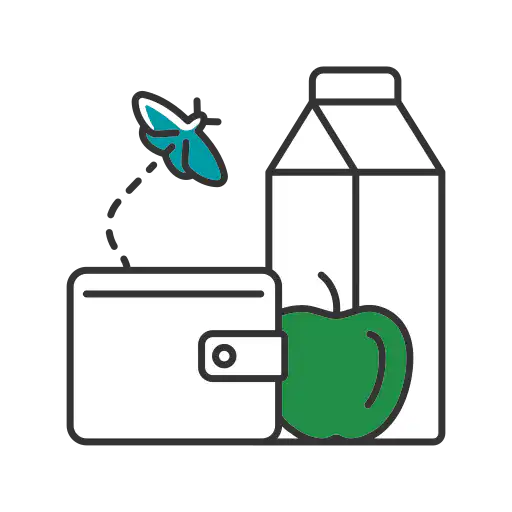 icon of milk fruit coffee